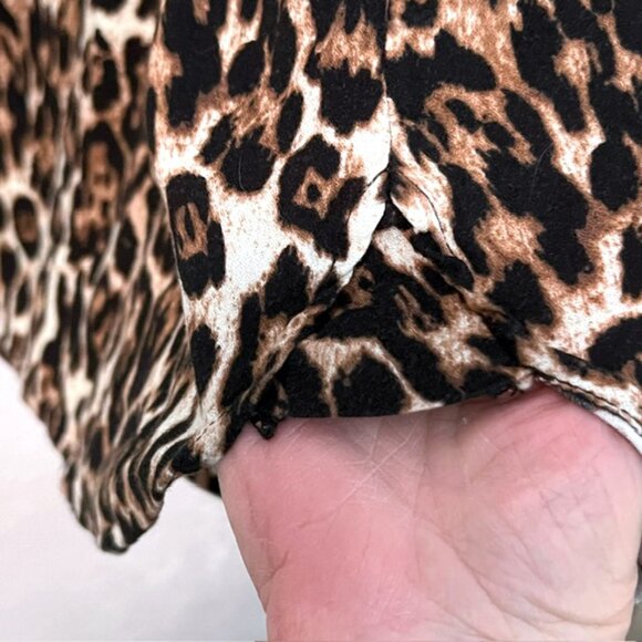 Westbound Woman Button-down Tunic, Leopard Print, Long Sleeve Plus Size 3X - Picture 5 of 6
